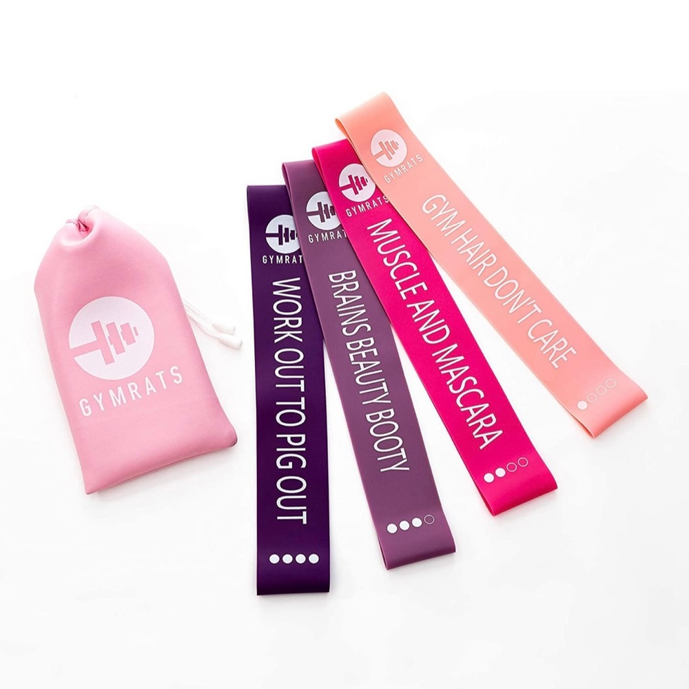 🩵5/$25 GYMRATS set of 4 resistance bands for pull-ups workout yoga stretching